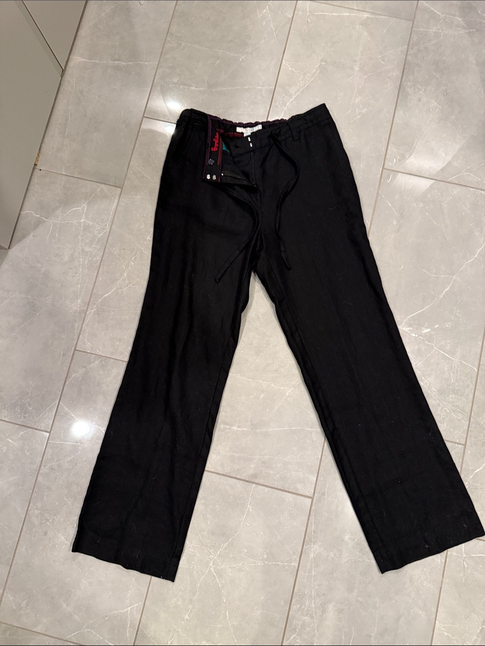 Boden, black linen pants with drawstring. Size 8 Like new! - Picture 2 of 6